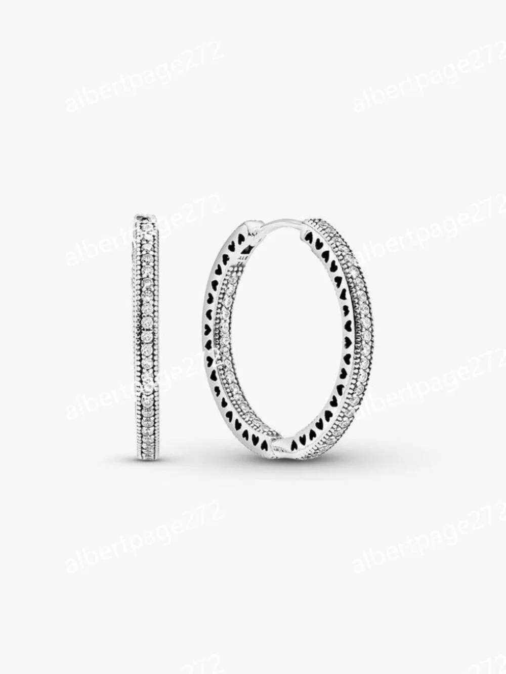 Sparkle and Hearts Hoop Earrings